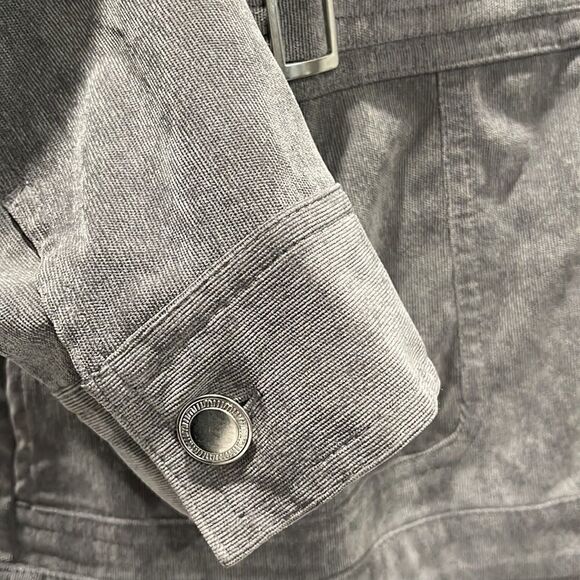 CHRISTOPHER & banks gray corduroy jean jacket style jacket sz M - Picture 10 of 12